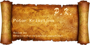 Potor Krisztina névjegykártya